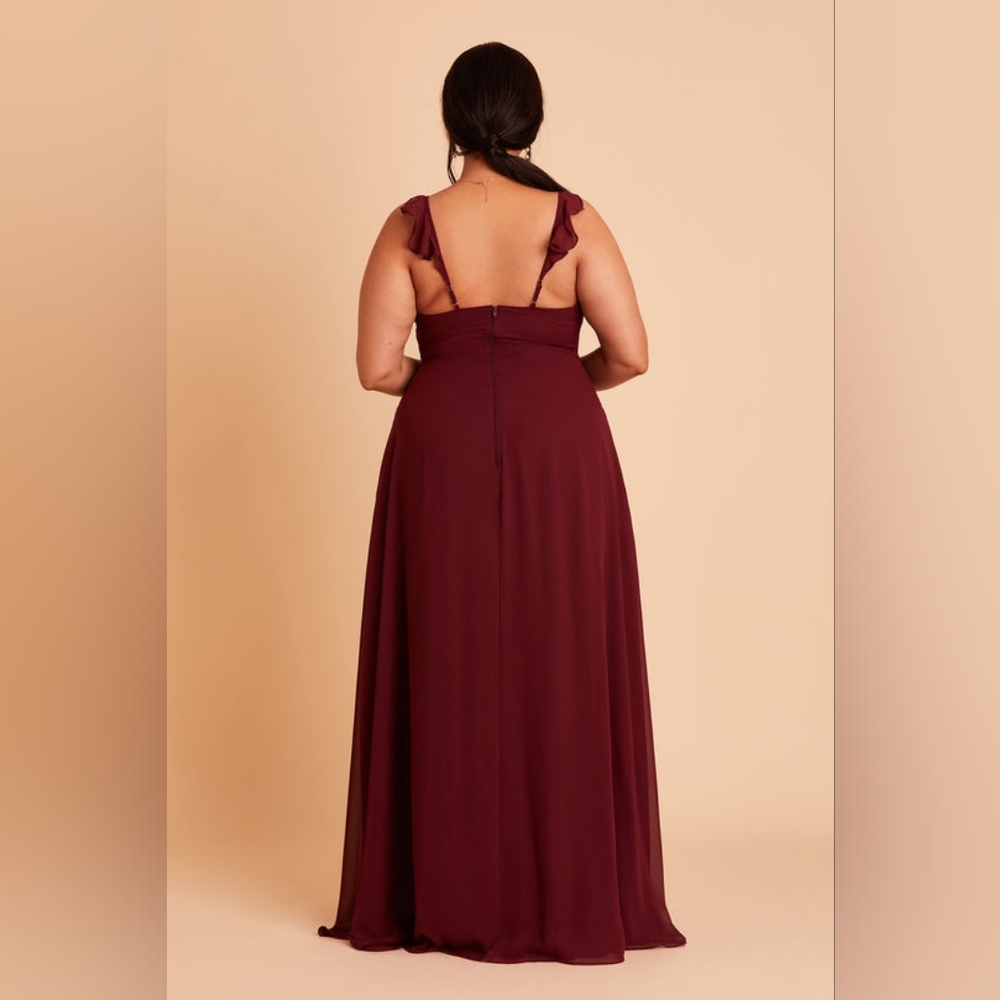 Birdy Grey Adelle Chiffon Cabernet Red Bridesmaid Dress Women's Plus Size 2X - Picture 5 of 13